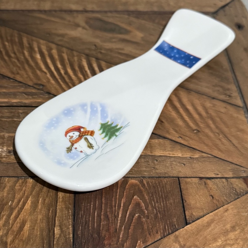 ROYAL NORFOLK 'SNOWMAN' SPOON REST ~ 8" Long x 3 1/4" Wide